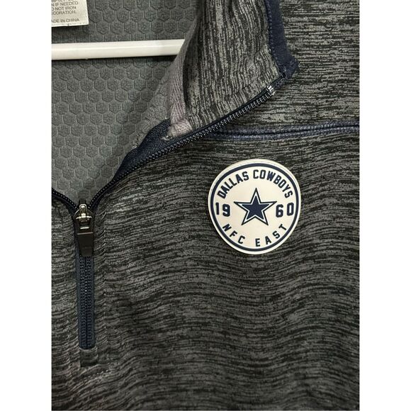 Men’s Dallas Cowboys Pullover Gray Club Collection 1/4 Zip Sweatshirt Size Small - Picture 2 of 4